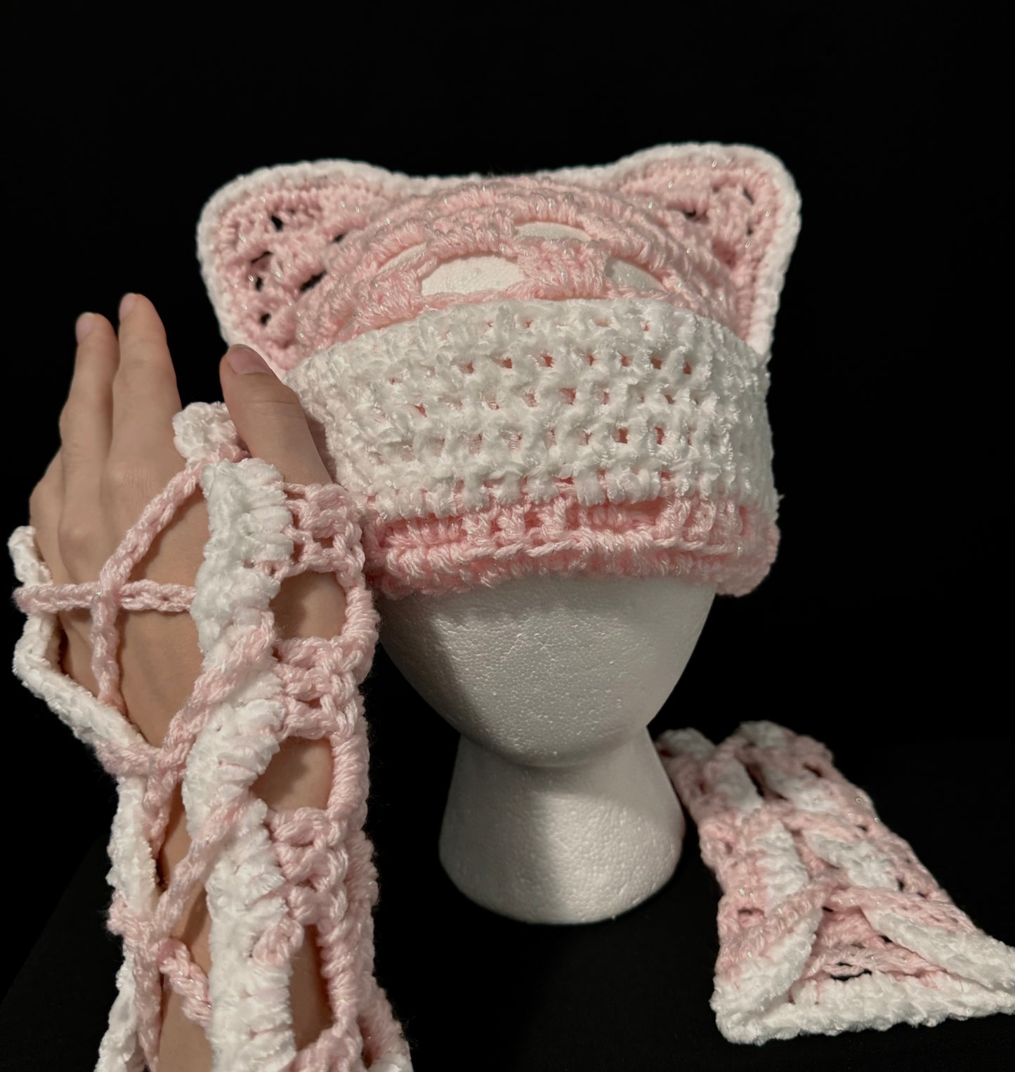 Cat beanie/Gloves π