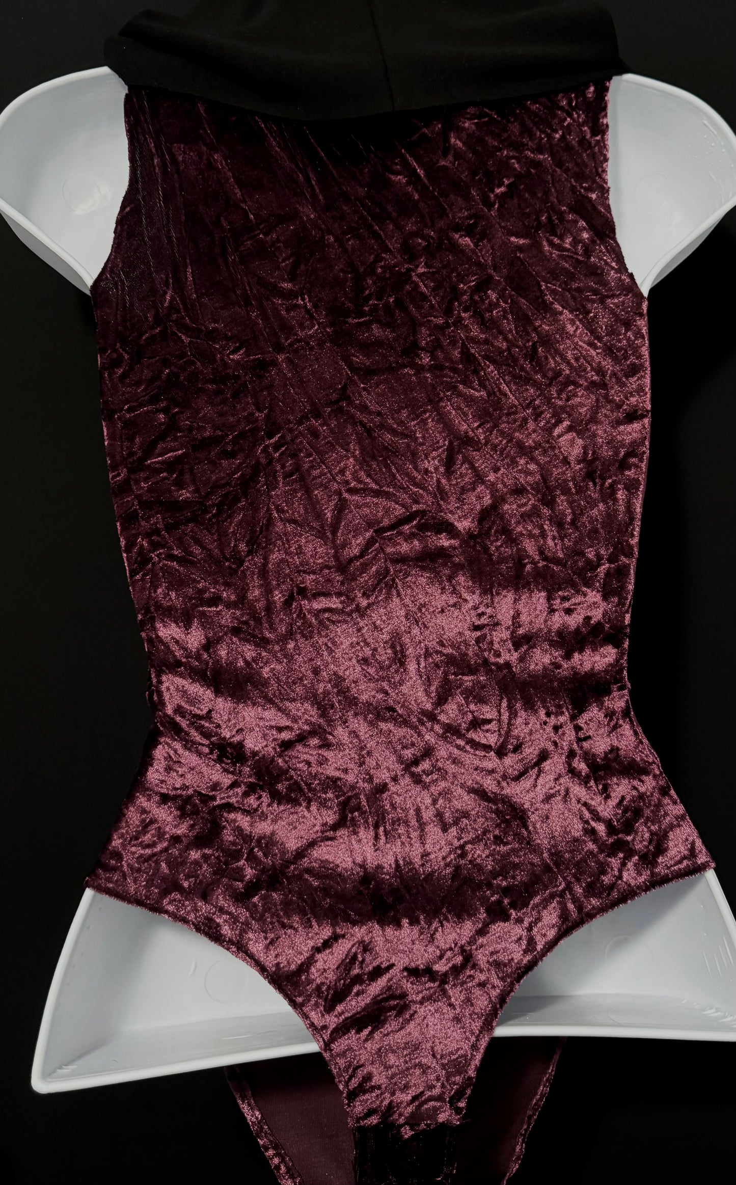 Body suit crushed velvet